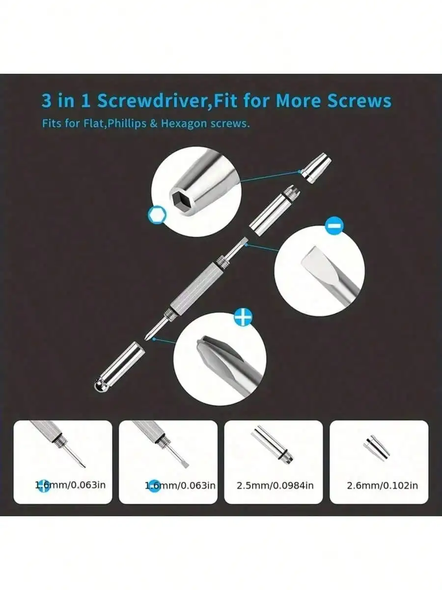 안경 수리 키트 - 안경 수리 도구 상자, 시계 수리 상자 - 정밀 나사가 포함된 안경 나사 키트, 드라이버