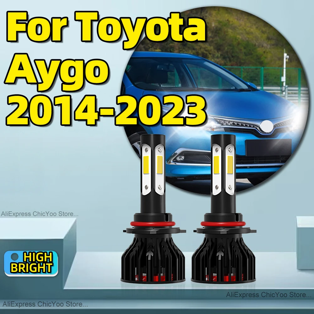 2pcs LED Headlights 180W 30000LM 9012 LED Bulbs Auto Lamp 12v 6000K For Toyota Aygo 2014 2015 19 20 21 22