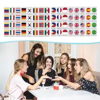 Mahjong Game Set 65PCS Flag Pattern Tile Games Mahjong Tiles Set for Family Party Seaside Escape Block Puzzle Fun Board Games 2