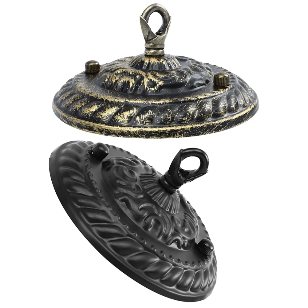 

2 Sets Pendant Light Plate Hooks for Hanging Garland Lighting Chandelier Parts Canopy with Zinc Alloy Black