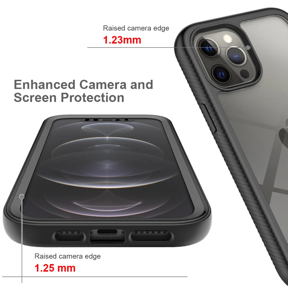 Case For iPhone 13 12 Pro Max 11 X XR 8 7 Plus SE Full-Body Rugged Shockproof Case with Built in Screen Protector Military Grade- S39b3d7d75f604aa894f9bdea29e373b8w