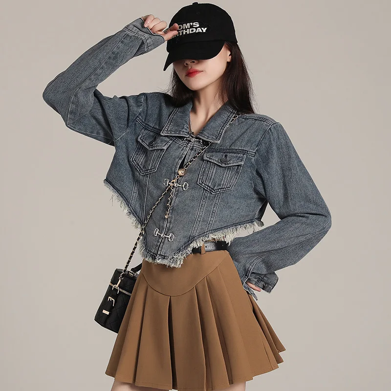 

2023 New Retro Hong Kong Style Little Girl Early Autumn Lazy Top Coat Free Shipping