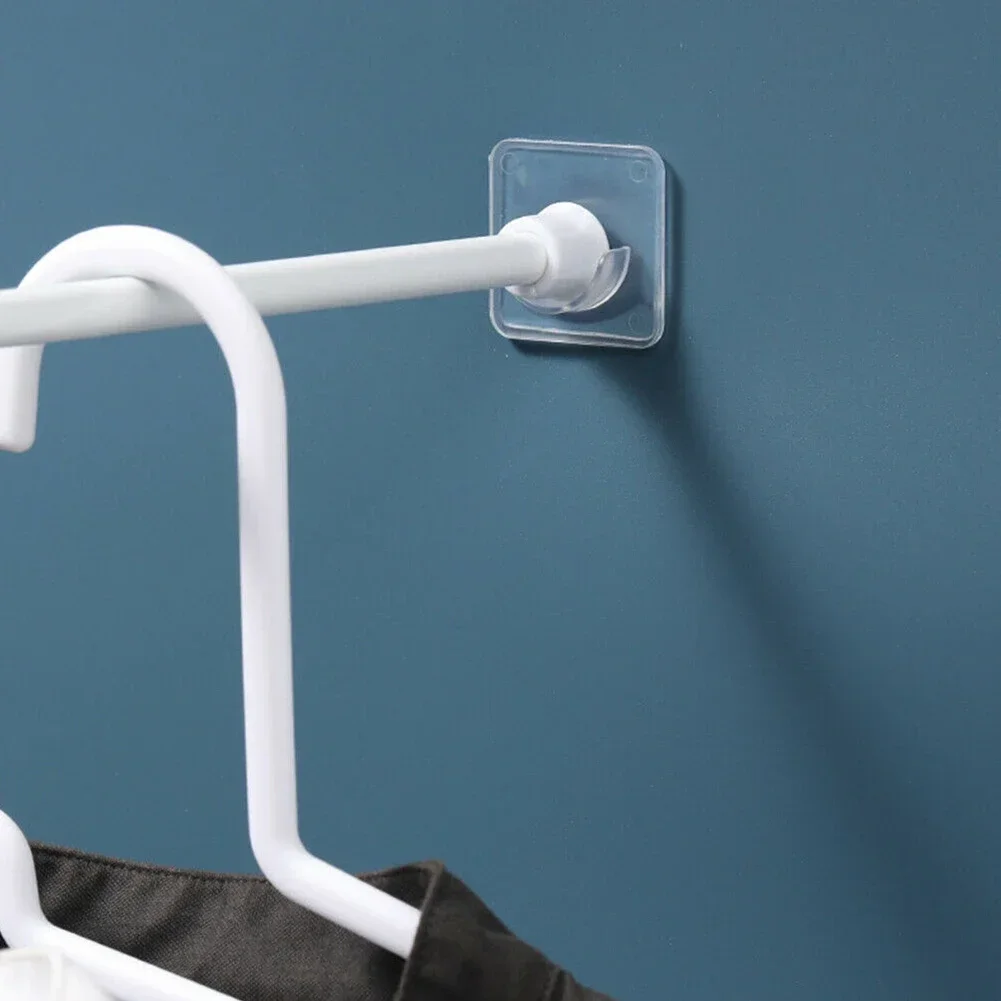 2/4pcs Self-Adhesive Curtain Rod Bracket Wall Drapery Hook Holder Pole Brackets Window Treatments Hardware Curtain Rods
