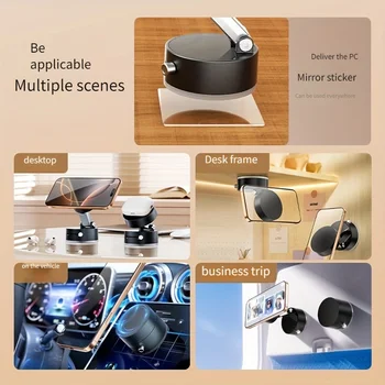 Adjustable Magnetic Vacuum Car Phone Holder Dashboard Mount, Strong Suction,Height Adjustable for Driving View. Fits Most Cars. 2