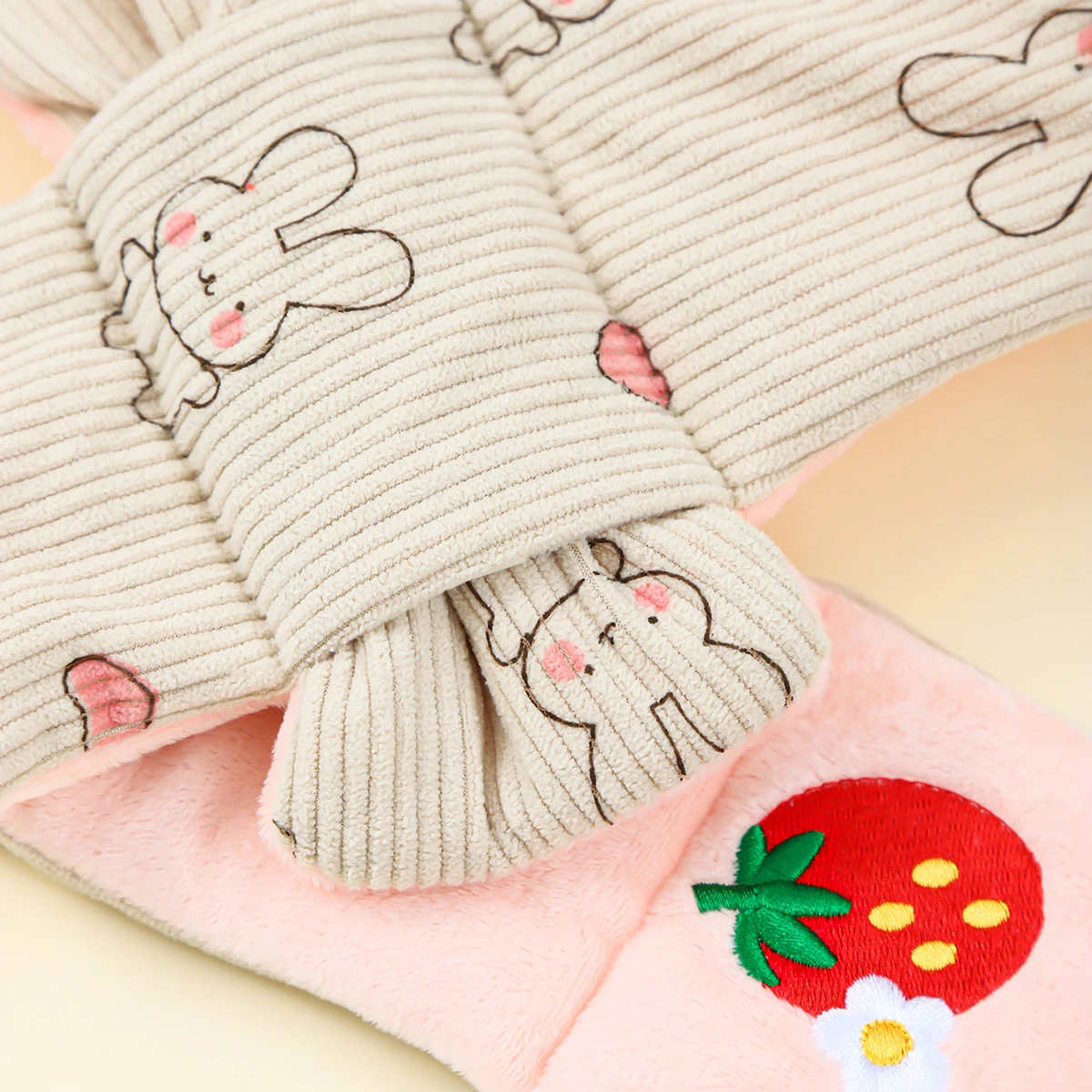 Boys Girls Winter Scarfs Thick Plush Cross Children's Scarf Baby Bib Cute Cartoon Rabbit Neck Protection Warm Shawl