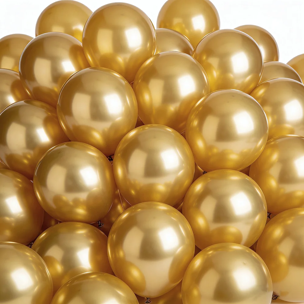 50 Stück 5–12 Zoll Chrom-Metallic-Luftballons, alles Gute zum Geburtstag, Valentinstag, Neujahr, Jahrestag, Hochzeit, Geburtstag, Party-Dekorationen