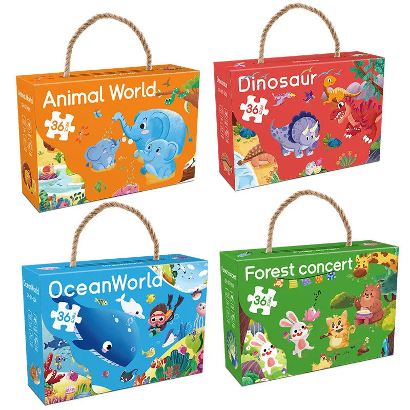 36 Pieces Jigsaw Puzzle Assembling Picture Cartoon Animals Decompression Toy for Adult Children Kids Educational Gifts P477 2