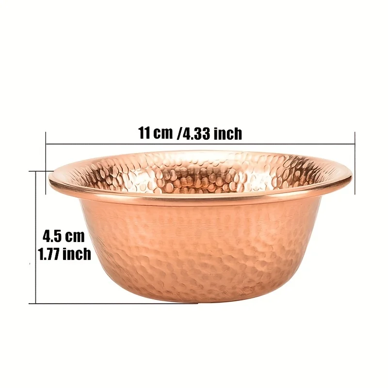 1Pcs,Relief Pure Copper Drinking Bowl Pure Brass Small Auspicious Holy Water Cup Buddhist 11cm Bowl Home's Gift Decorative - Image 6
