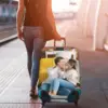 Custom Luggage Cover Personalized 1pc Suitcase Cover with Photo Text Customized Elastic Suitcase Protector Washable Double-Sided 2