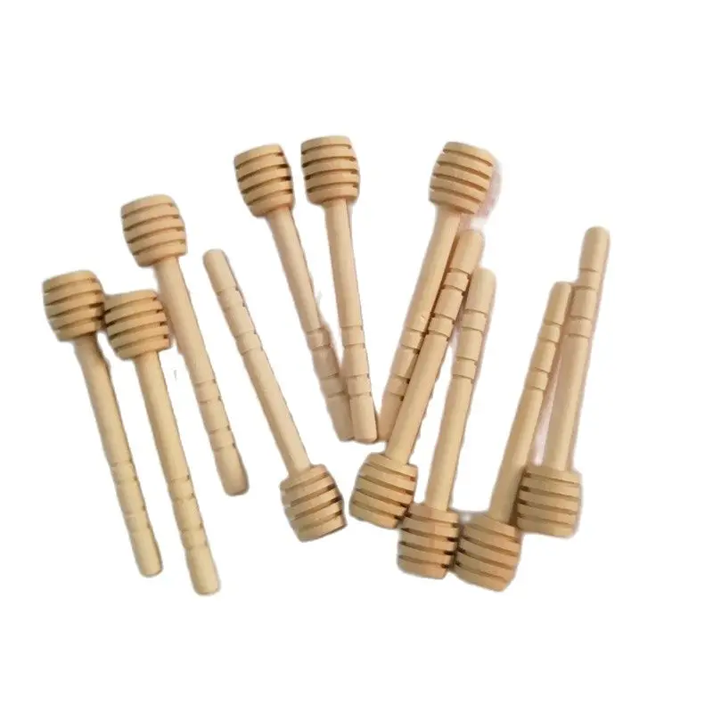 100pcs 8cm 10cm Mini Wooden Honey Stick Extractor Jar Wood Honey Dipper Party Supply,glass honey dipper sticks
