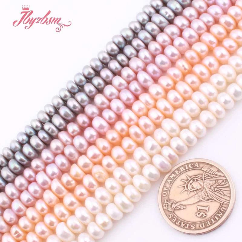 Natural AA Grade Freshwater Pearl 5x6mm Rondelle Beads Loose Stone Beads For Jewelry Making DIY Necklace Bracelet Strand 15