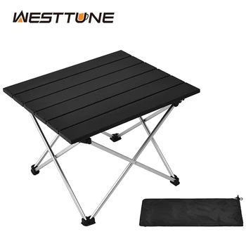 WESTTUNE Tavolo da campeggio esterno Scrivania da picnic in alluminio ultraleggero Tavolo da campeggio pieghevole da spiaggia Attrezzatura da viaggio portatile