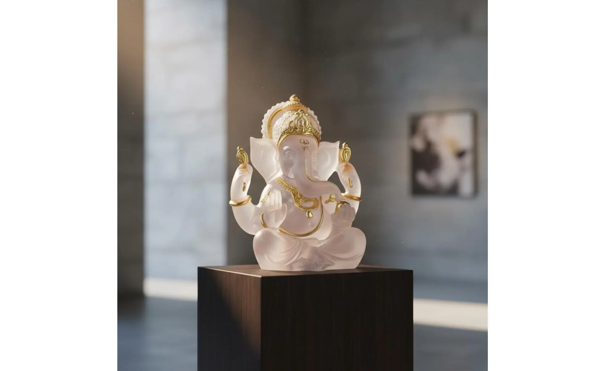 Elephant Deity Statue Statue Colored Glaze Effect Indian Elephant God Idol Resin Elephant Deity Statue Statue High-Quality