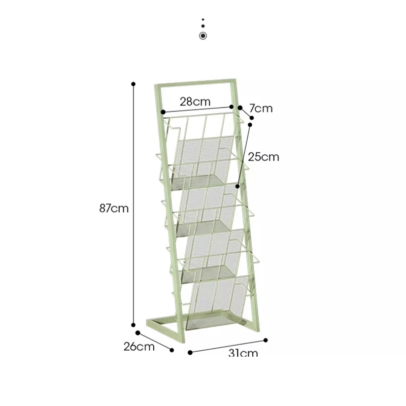 Nordic Creative Magazine Rack Desktop Floor Standing Book Display Iron Storage Shelf Living Room Book Organizer Decoration FYMR