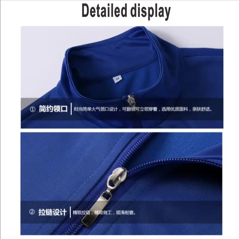 Golden Velvet Stand Collar Zipper Sweatshirt Breathable Comfortable Soft Custom Logo Print Embroidery Design 4