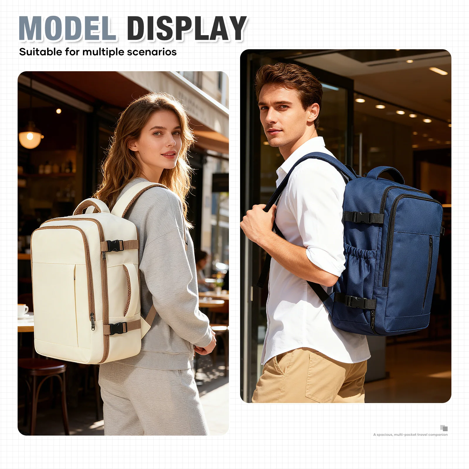 Hand Luggage Backpack 40x30x20 Travel Cabin Airplane for Ryanair  24L Travel Backpack for Men Woman, Cabin15.6'' Laptop Backpack