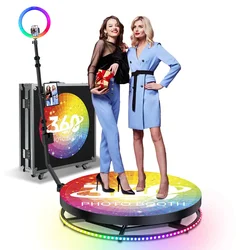 360 Photo Booth Rotating Camera Platform Shoot Business 60-115cm 360 Video Booth Machine with Events Weddings