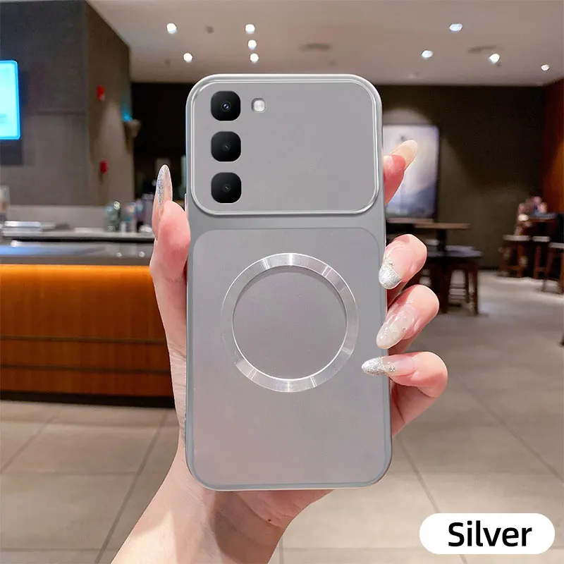 AG Metallic Paint Magnetic Phone Case - Matte Soft Bumper Protection Cover