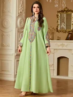 Eid Muslim Embroidery Dress for Women Abaya Party Long Dresses  Caftan Robe Jalabiya Ramadan Morocco Dubai 2025 Vestidos Largos 2