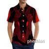 New Fashion Summer Hawaiian Satanic Skull Angel And Demon 3D Printed Mens Short Sleeve Beach Shirts T28 6