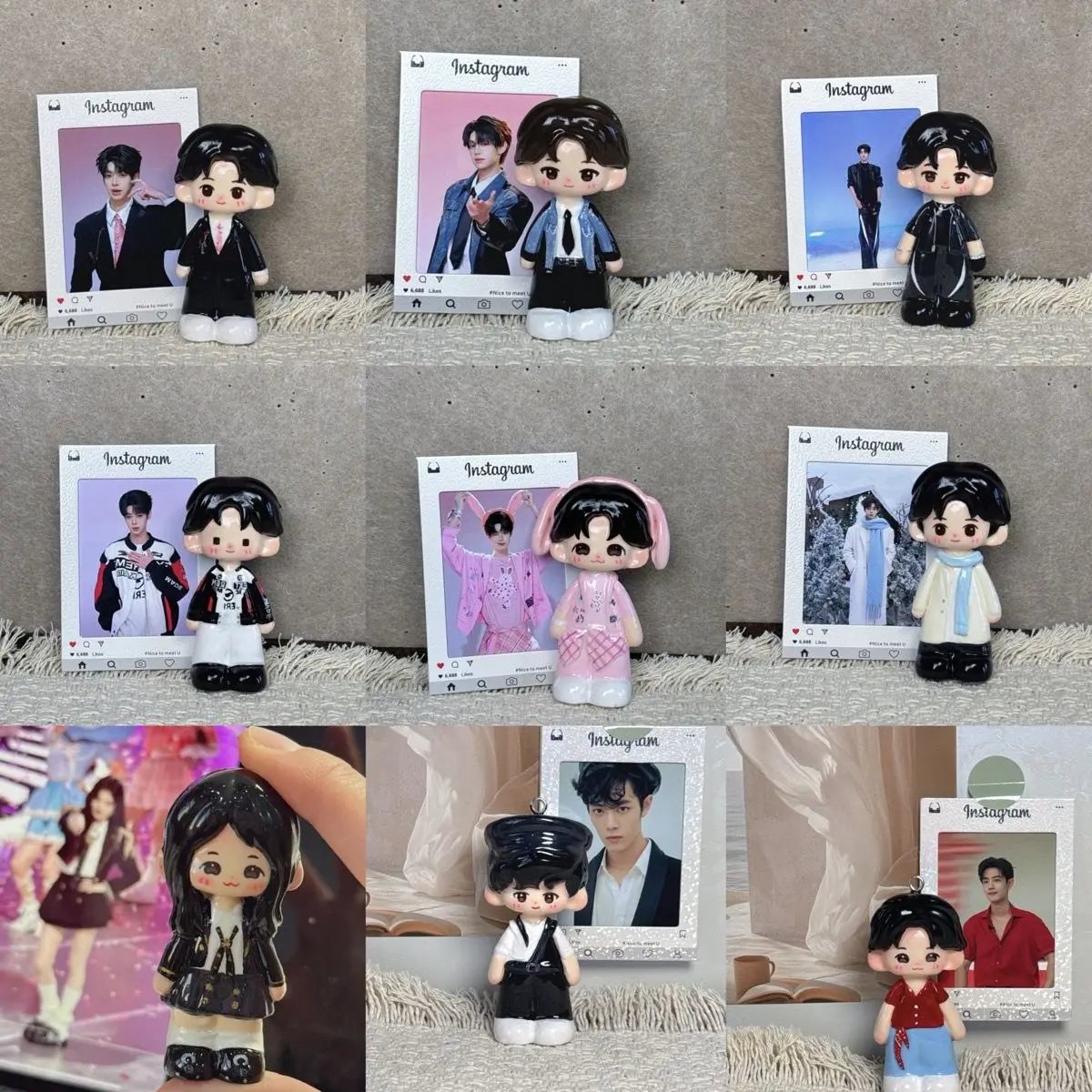 Individuell gestaltete Foto-Tonfigur als Tischdekoration, handgefertigte Puppe als Souvenir für Paare oder Freunde zum Geburtstag, Sammlerstück in Blindbox_voghion.com