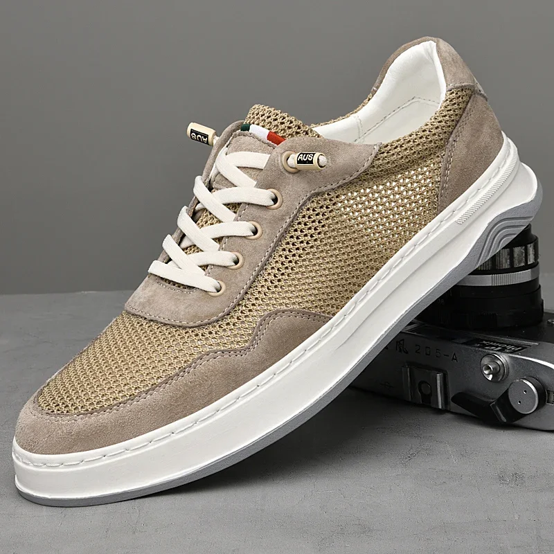 

Summer Flat Bottom Casual Shoes Outdoor Sports Shoes Elastic Belt Mesh Breathable Comfortable High Quality Skateboarding Shoes