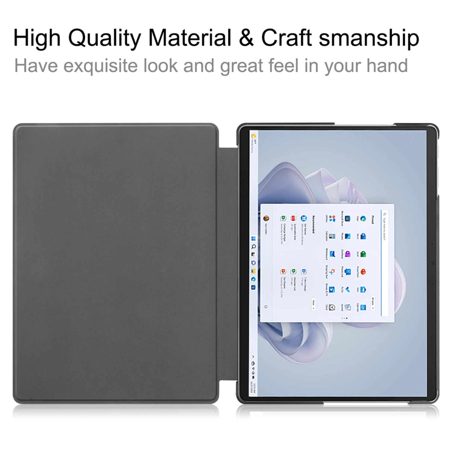 Premium Leather Flip Stand Case for 13-Inch Tablets - Hard PC Back Cover