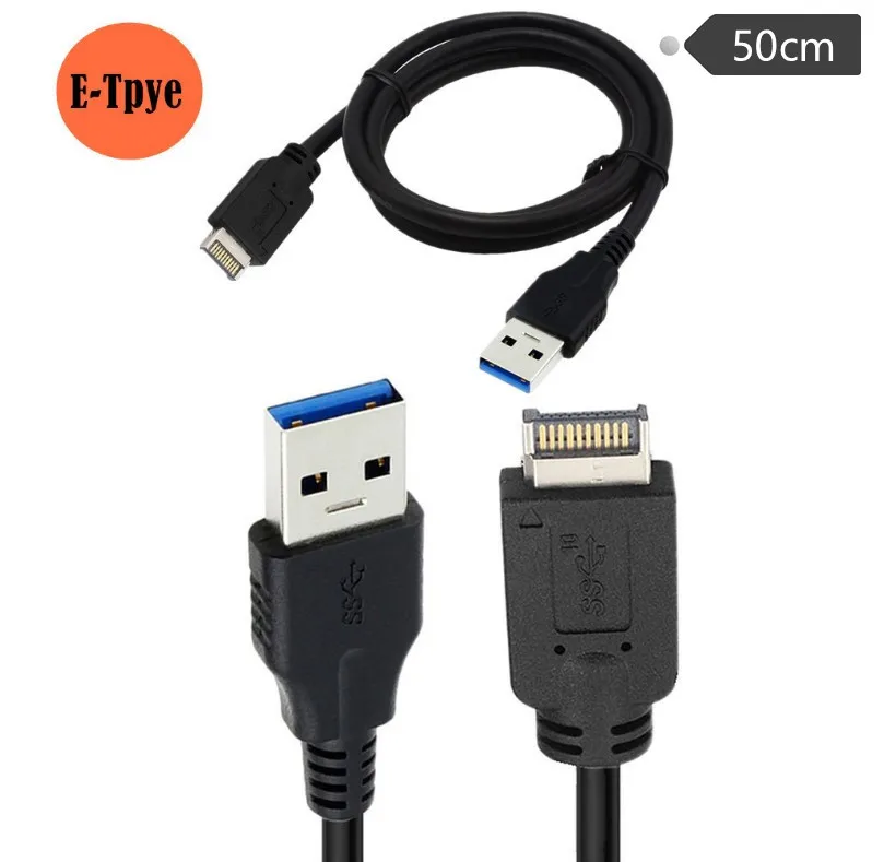 USB 3.1 Type-E front panel male connector to USB 3.0AM motherboard cable