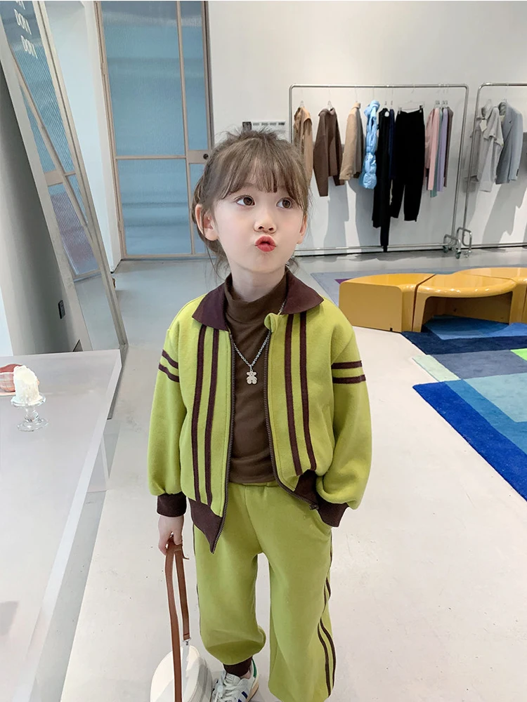 

Girls' Boys' Spring And Autumn Suit Sports Baby Girl Clothes Loungewear Baby Girls Clothes Kids Clothes Girls Groups Of Pant