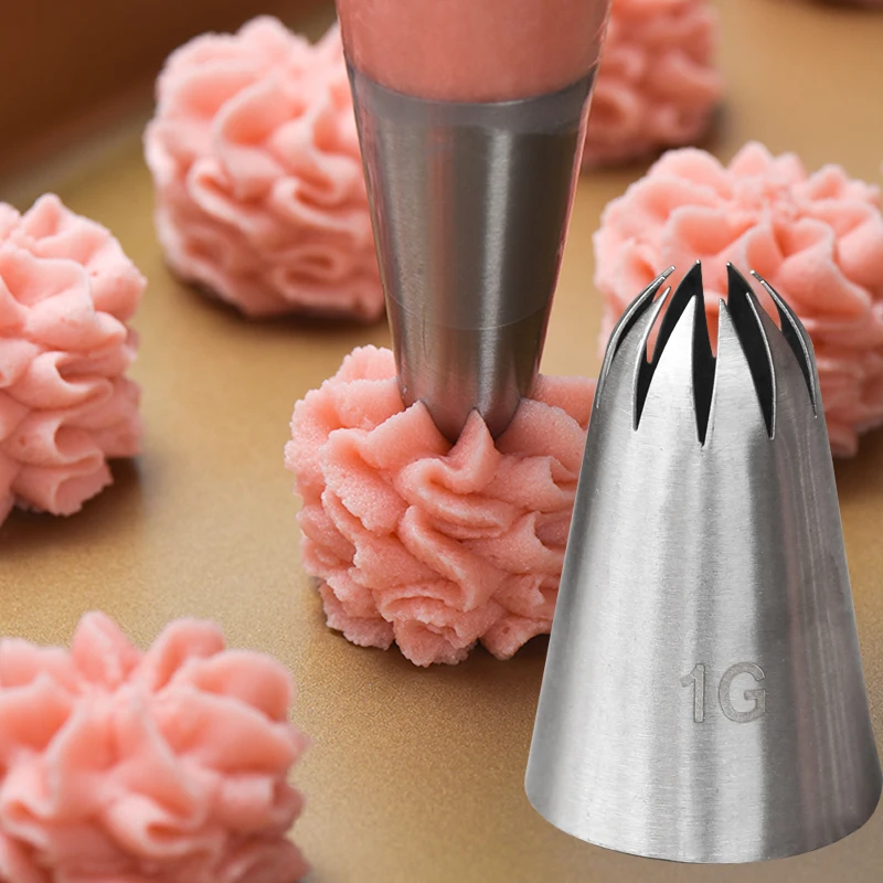 1G#2C#C10 Large Cream Nozzles Rose Flower Icing Piping Nozzle Cherry Blossoms Pastry Tips Cupcake Cookie Confectionery Cake Tool images - 6