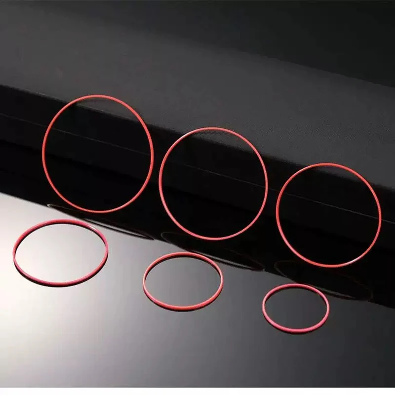 Set of 5 Red Waterproof Gaskets - 0.6mm Thick, 16-40mm O-Rings