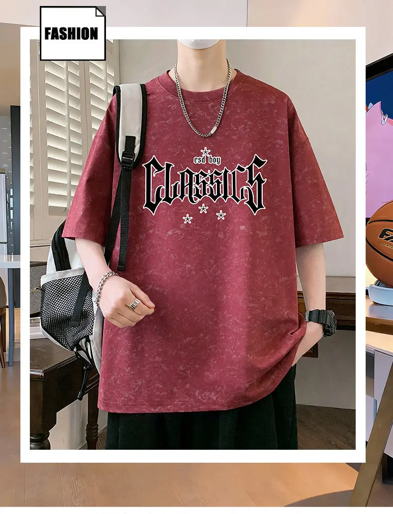 Lässige Sommer-Mode 2026: Herren-T-Shirts aus Baumwolle mit kurzen Ärmeln – Klassische Oberteile für Jugendliche, Streetwear, lockere T-Shirts für Outdoor-Sportarten – Detail 1
