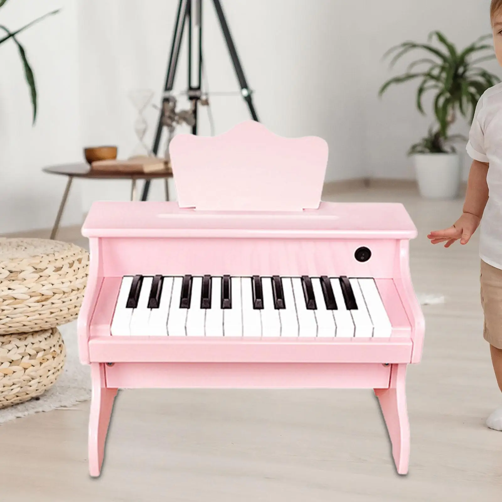 Kids Piano Keyboard Wood Piano for Toddlers 25 Keys Portable Music Keyboard Instrument Toy for Boys Girls Children Gift Play