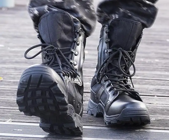 Yeddamavis New Summer Highttop Combat Boots Men's Lightweight Military