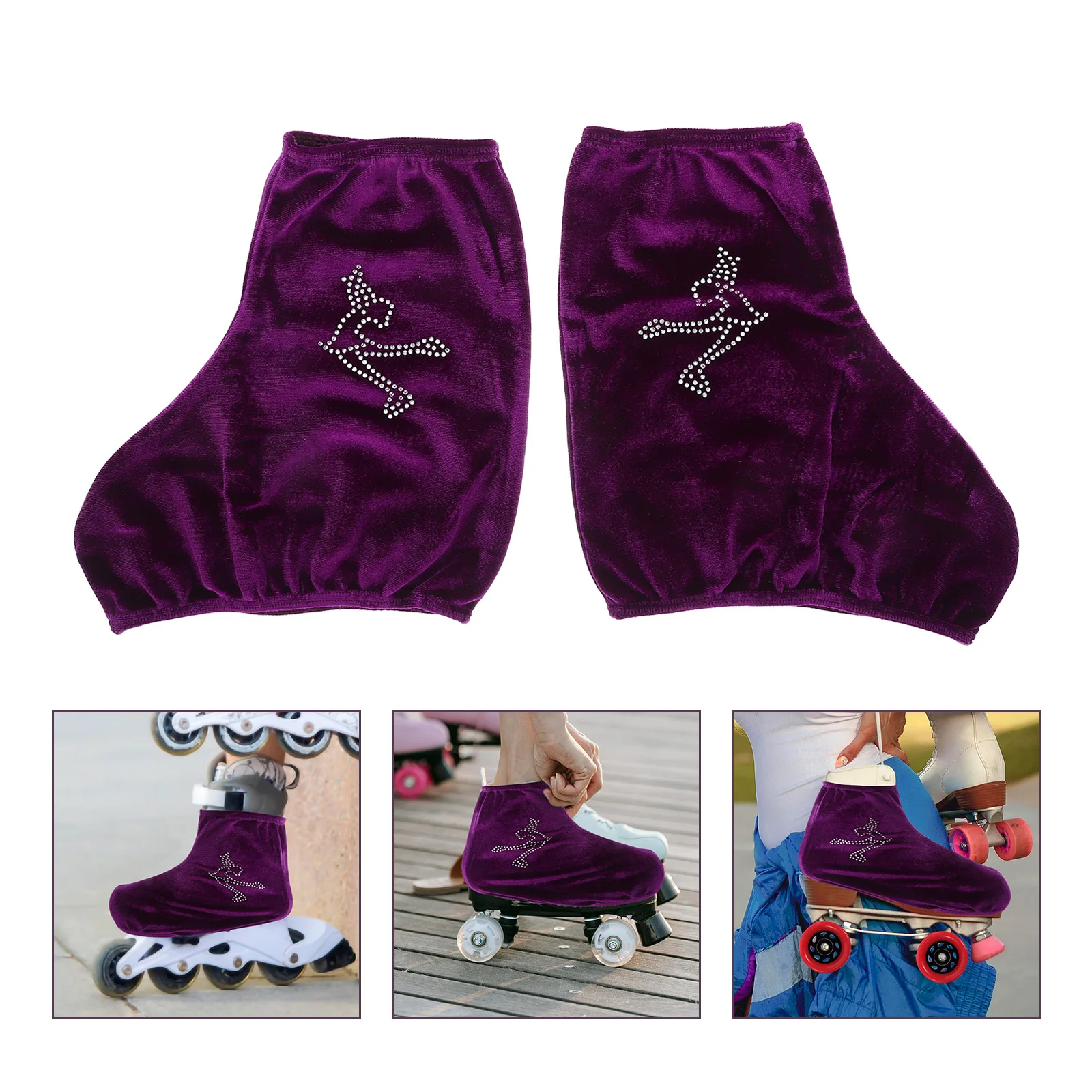 Pattini Da Ghiaccio Donna Herefun Protezioni Per Lame Pattini Da Ghiaccio - Set 5 Pezzi: Coprilame In Plastica E Calze Elastiche Impermeabili Protezioni Regolabili Hockey