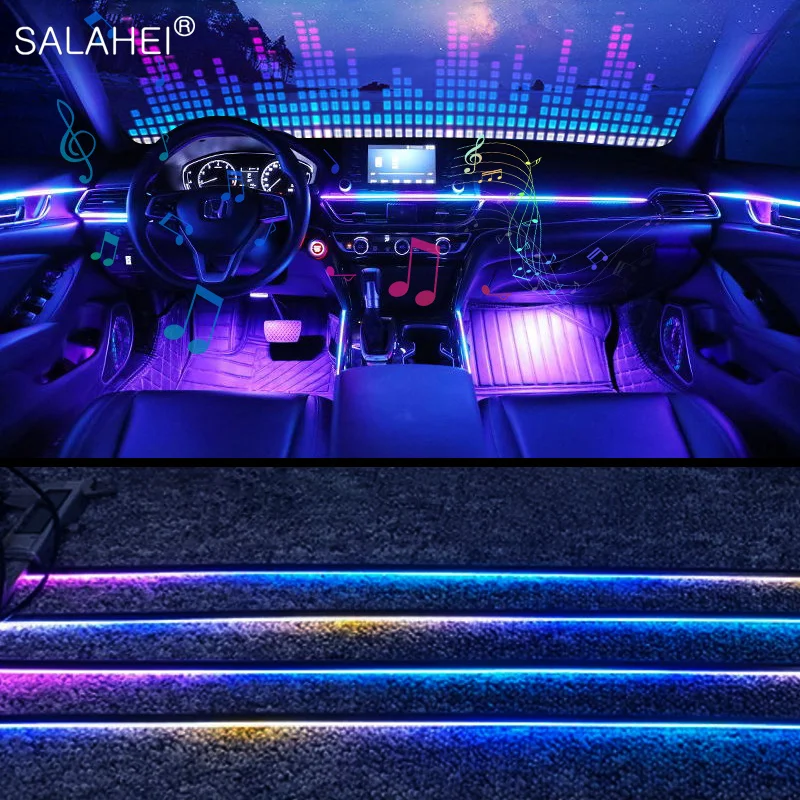 

Car Interior Decoration Dash Board Console LED Cold Light Atmosphere Lamp Vehicle Neon Ambient Light Foot Light Auto Accessories