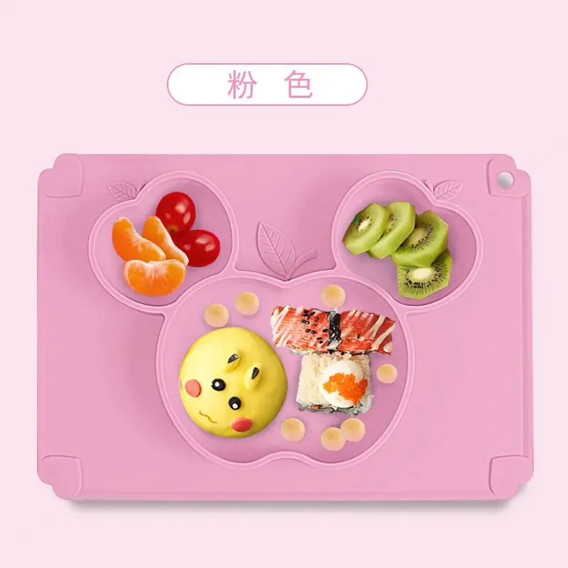 

Силиконовая детская тарелка со встроенной тарелкой, тарелка с присоской против падения, тарелка для обучения младенцу, миска для еды