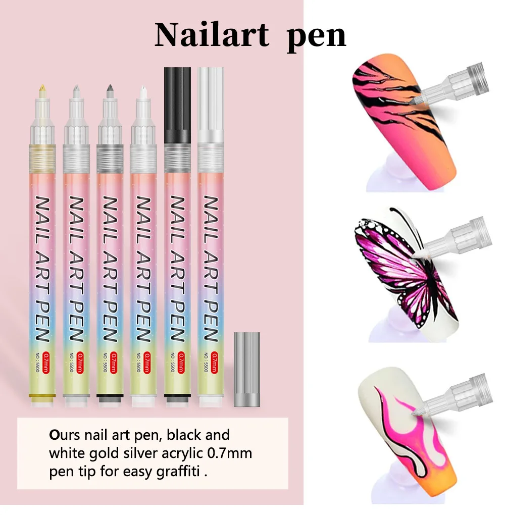 12Pcs/Set Waterproof Colourful 3D Nail Art Graffiti Marker Pen DIY Nails Drawing Liner Tool Abstract Line Manicure Painting