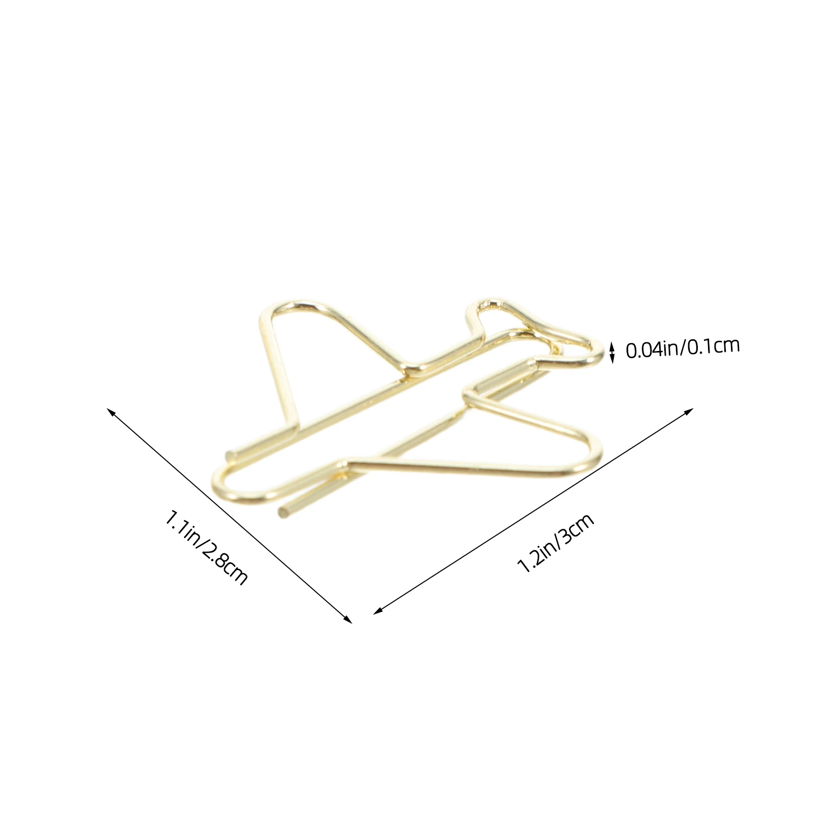 100pcs Gold Paper Clips Mini Airplane Planner Clips Decorative Metal Office Kawaii Stationery for School Goodie Bag Fillers