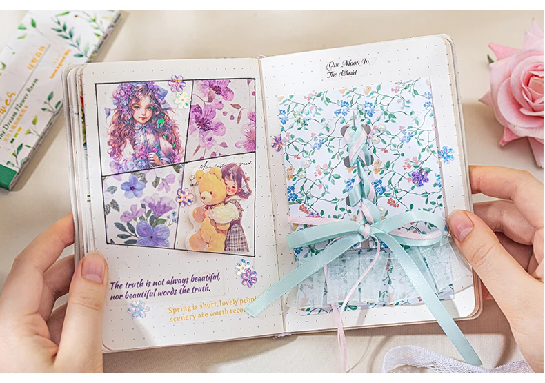 Journal GO 30 Blatt Retro-Blumen-Aufkleberbuch für Scrapbooking, Blumen, grundlegende Hintergrundpapier, Collage, Junk-Journal-Materialien – Detail 12