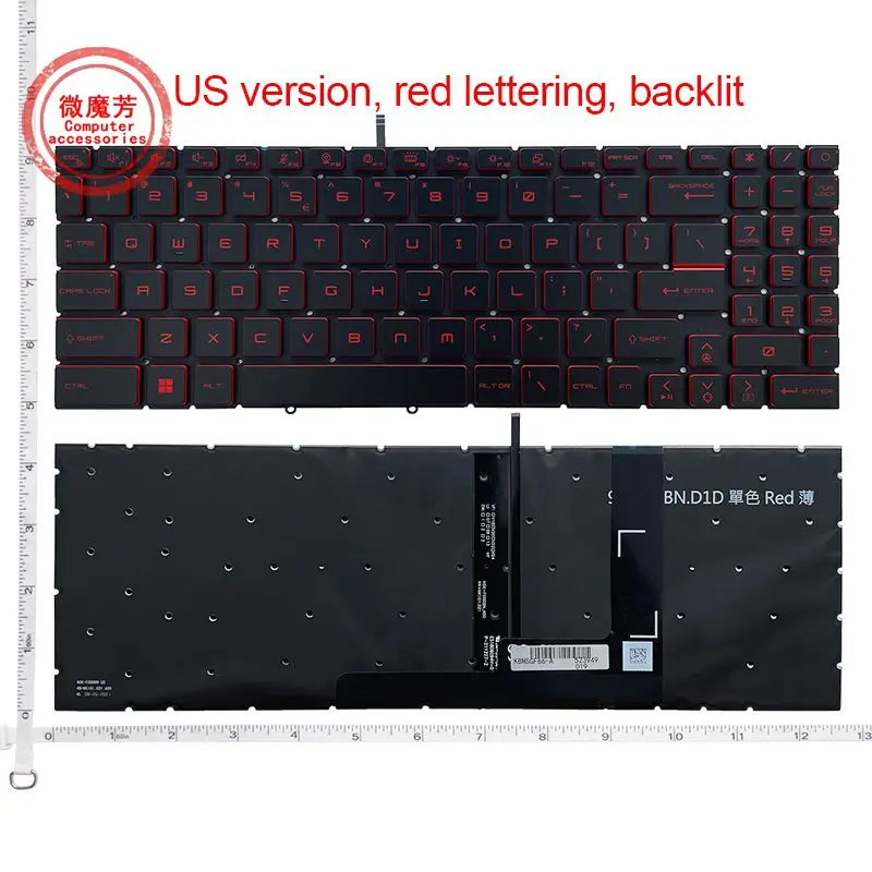 Eua ru Teclado para Msi Crosshair 15 15-a11u 15-b12u B12uez Gf66 Ms1582 Gl66 Gf76 Gl76 Ms-17l1 Ms-17h3 V203222ck1 Backlit