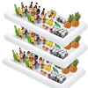 White PVC Aerated Floating Raft on Water Fun Outdoor Pool Party Pool Inflatable Freezer Frozen Beverages Fruits Inflatable Tray 1