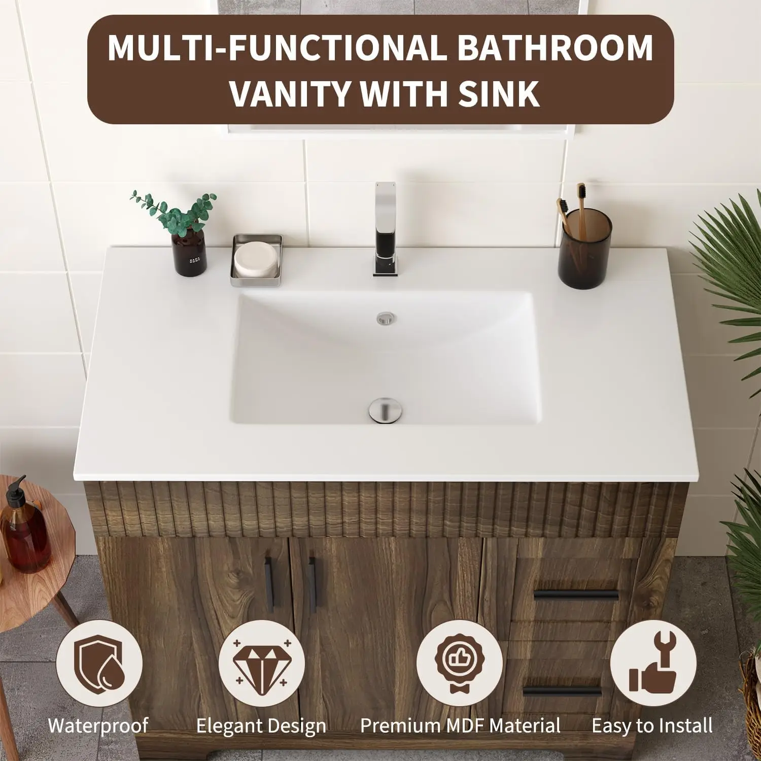 36" Wooden Vanity Cabinet 6