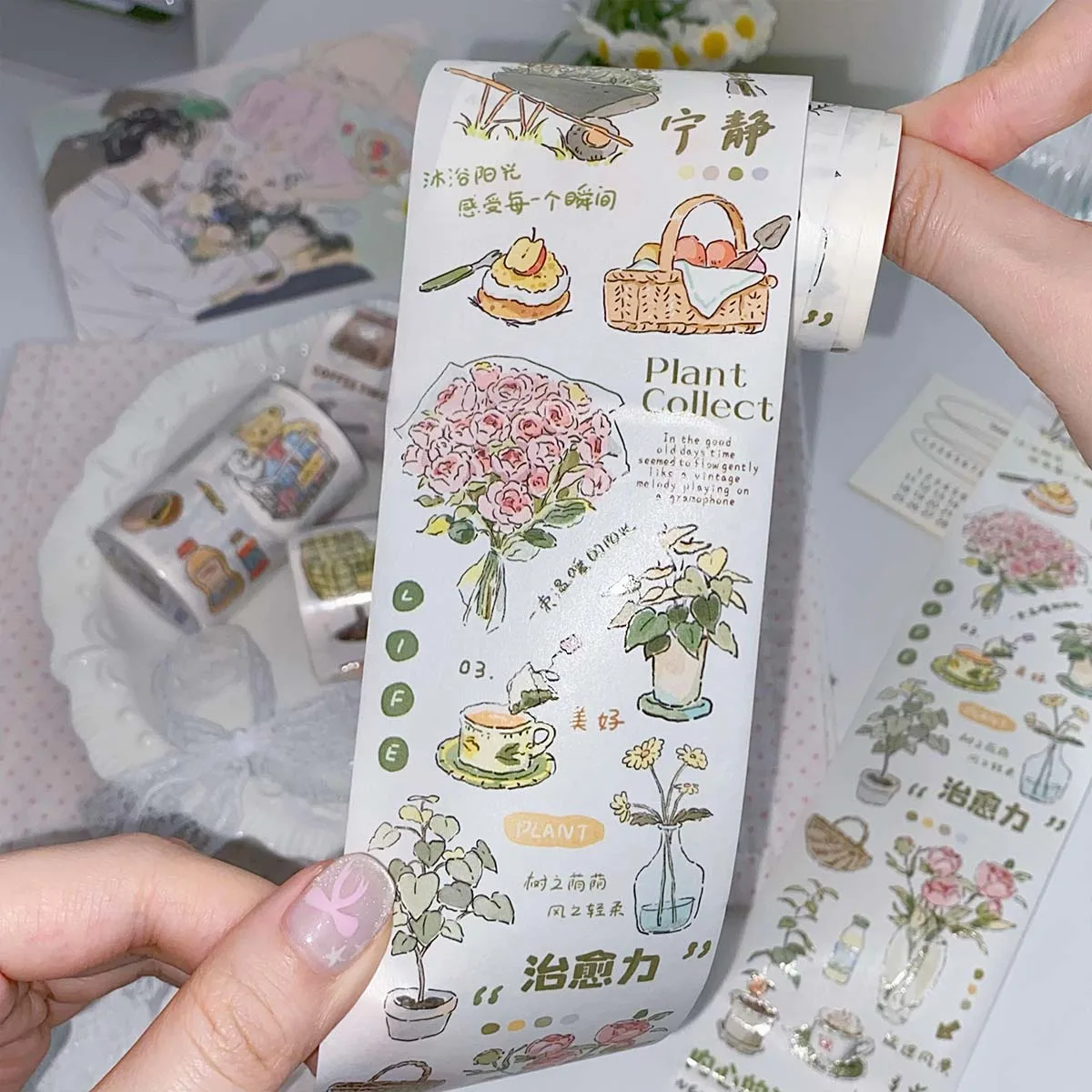 Korean Style Washi Tape Salty Minimalist Scrapbook Stickers DIY Craft Decor Supplies Aesthetic Sticker Tapes 4