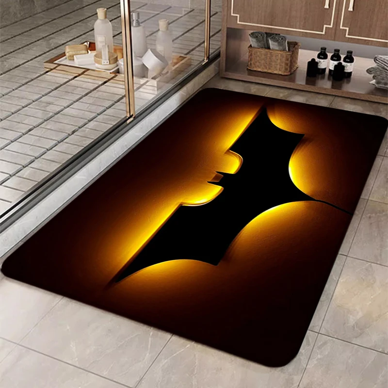 

Floor Mat B-Batmans Bath Mats Washable Non-slip Kitchen Rug Doormat Entrance Door Home Carpets Custom Rugs Living Room Carpet