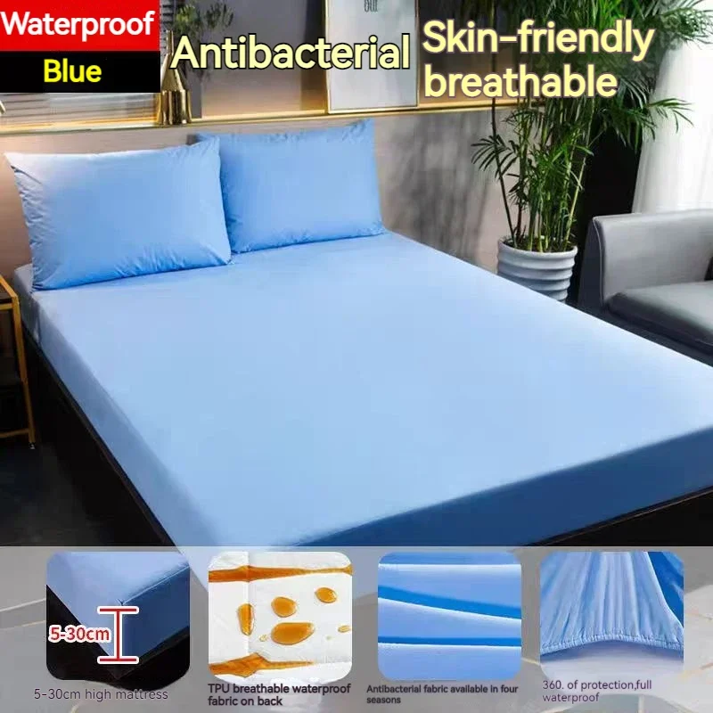 Anti-Bacteria Fitted Sheet Mattress Protector WaterProof Bed Sheet Cover Bedbug Mattress Covers For Baby Elder Dirt Resistant 1