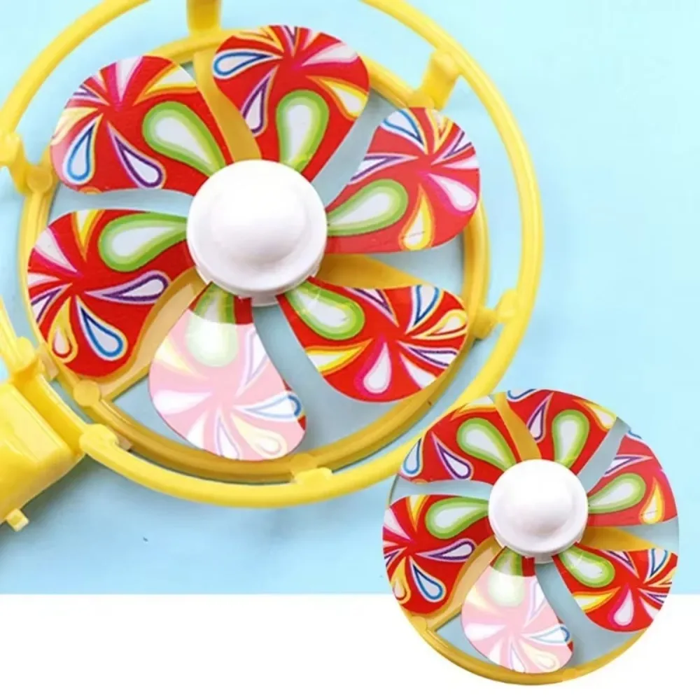 10PCS Rainbow Creative Windmill Toys Whistling Handle Pinwheel Wind Spinner Children Educational Candy Color Retro Toys