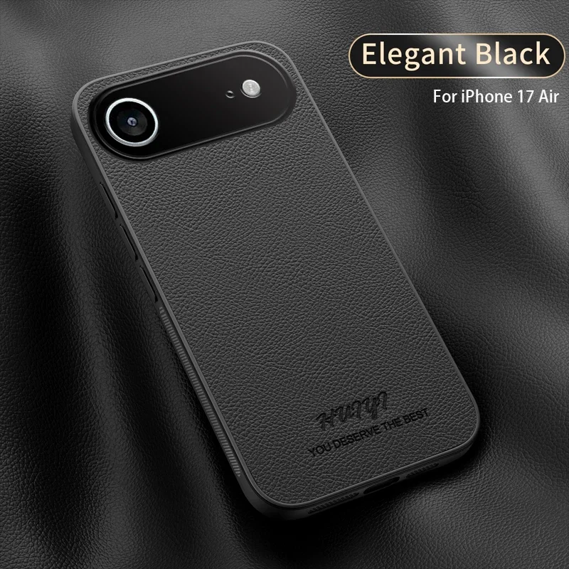 Leather Matte Soft Frame Case for Iphone 17.