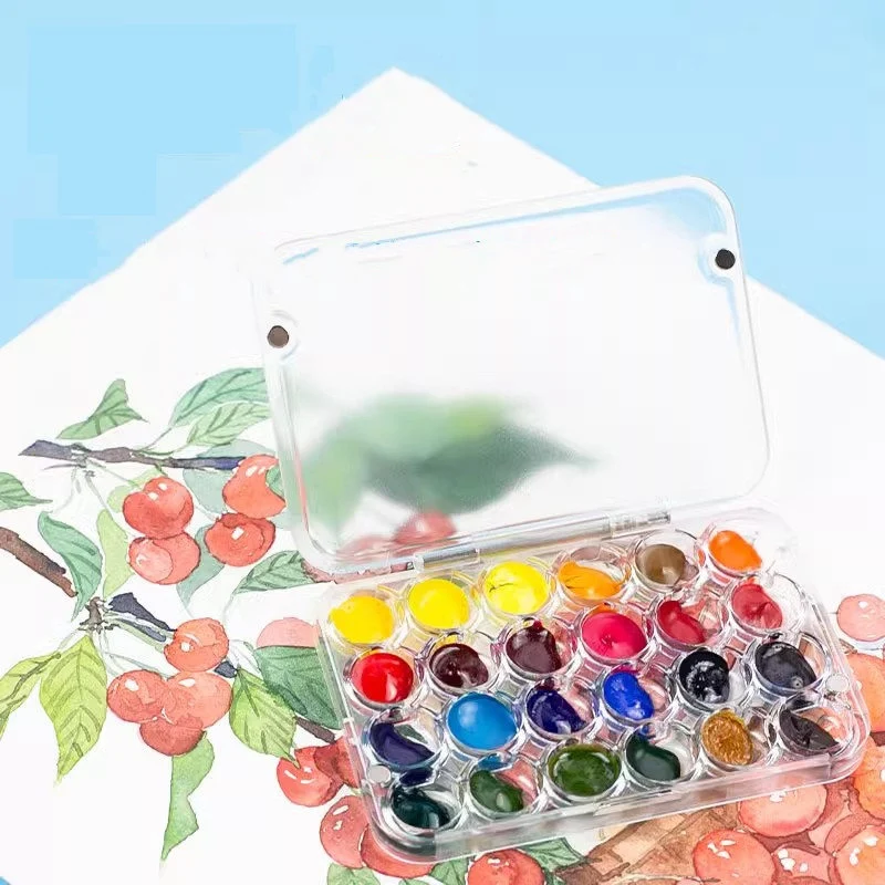 Paint Palette Empty 24 Grids Plastic Paint Palette Tray For Watercolor Gouache Painting Art Supplies