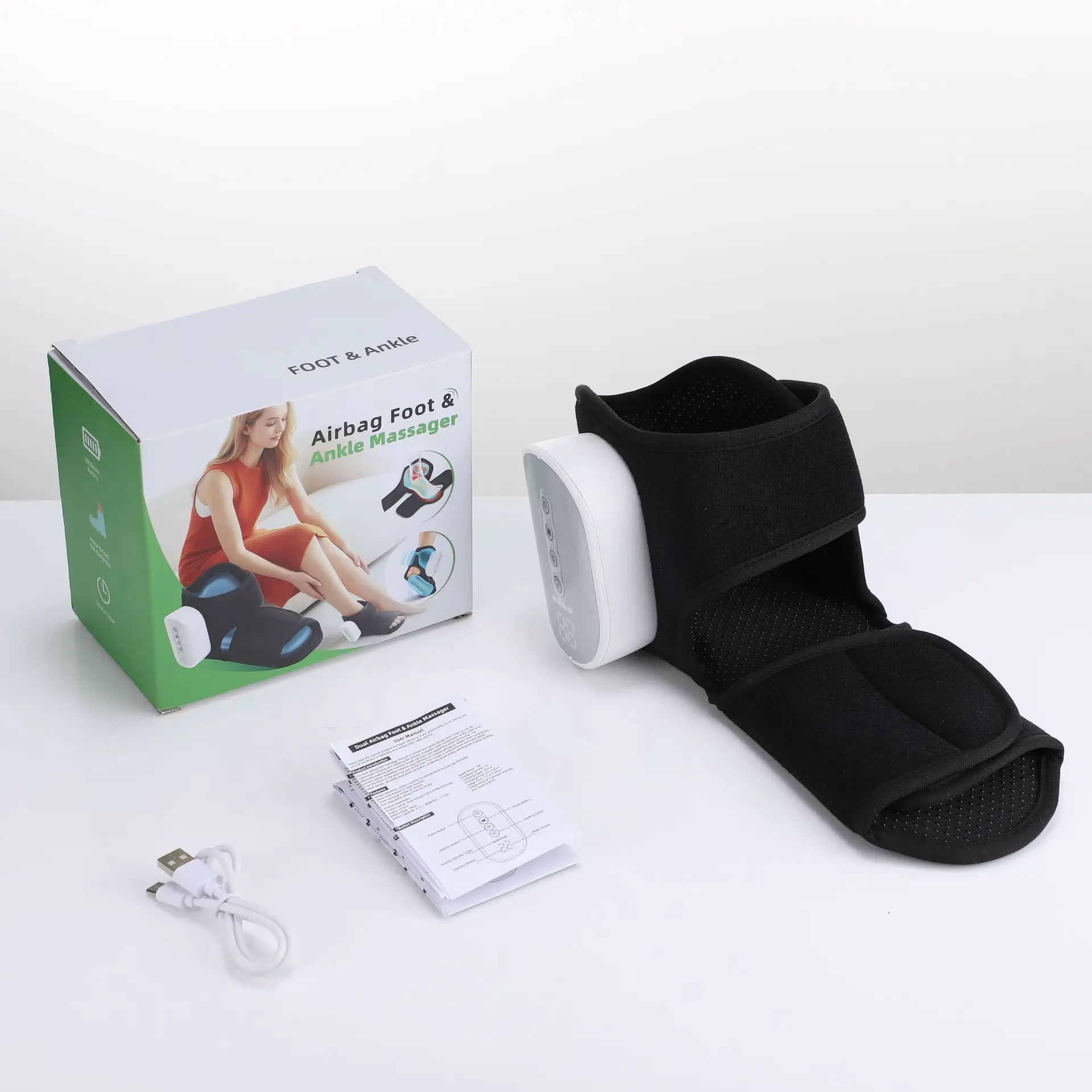 Massager Airbag Kneading Relaxation Lifting Warming Cordless Foot Ankle Brace Warm Joint Massage Device_voghion.com